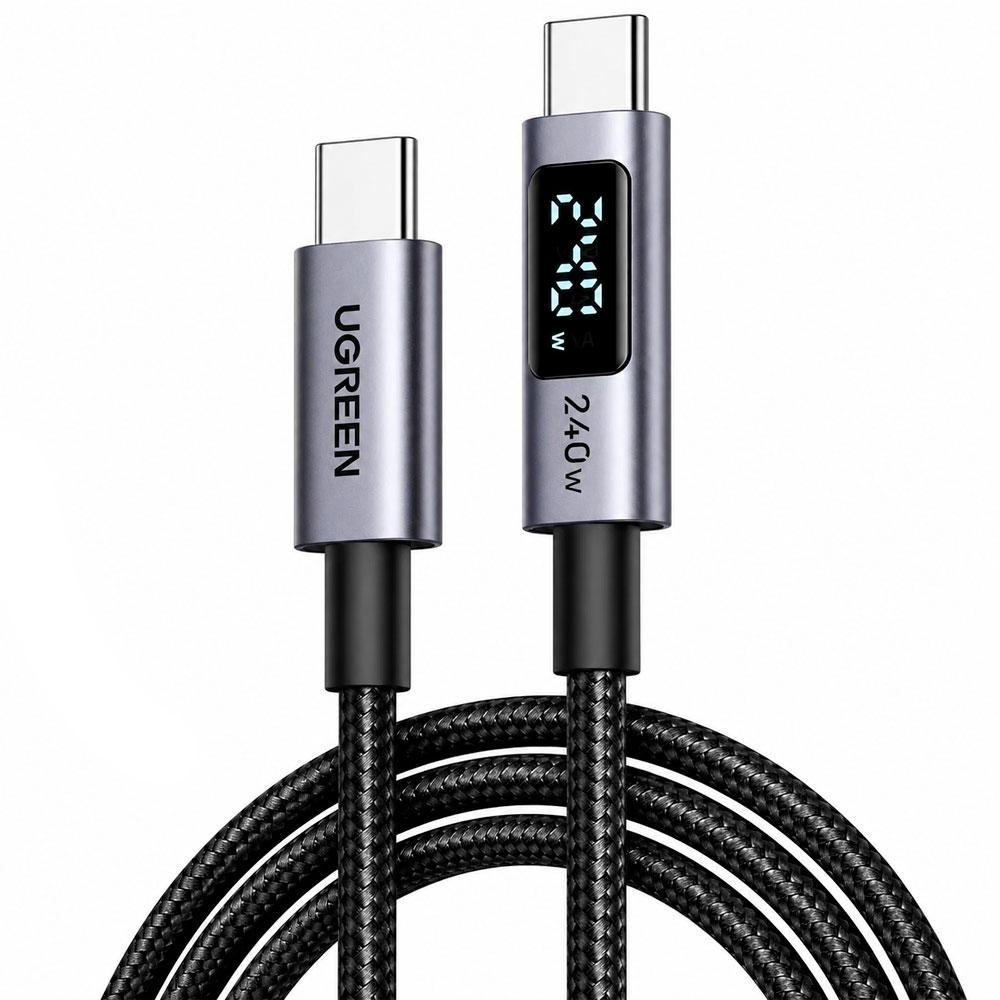 CABLE UGREEN L530 USB C A USB C 240W 1M CON PANTALLA LED - 1