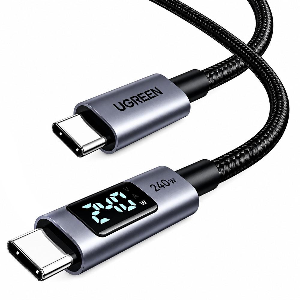 CABLE UGREEN L530 USB C A USB C 240W 1M CON PANTALLA LED - 3