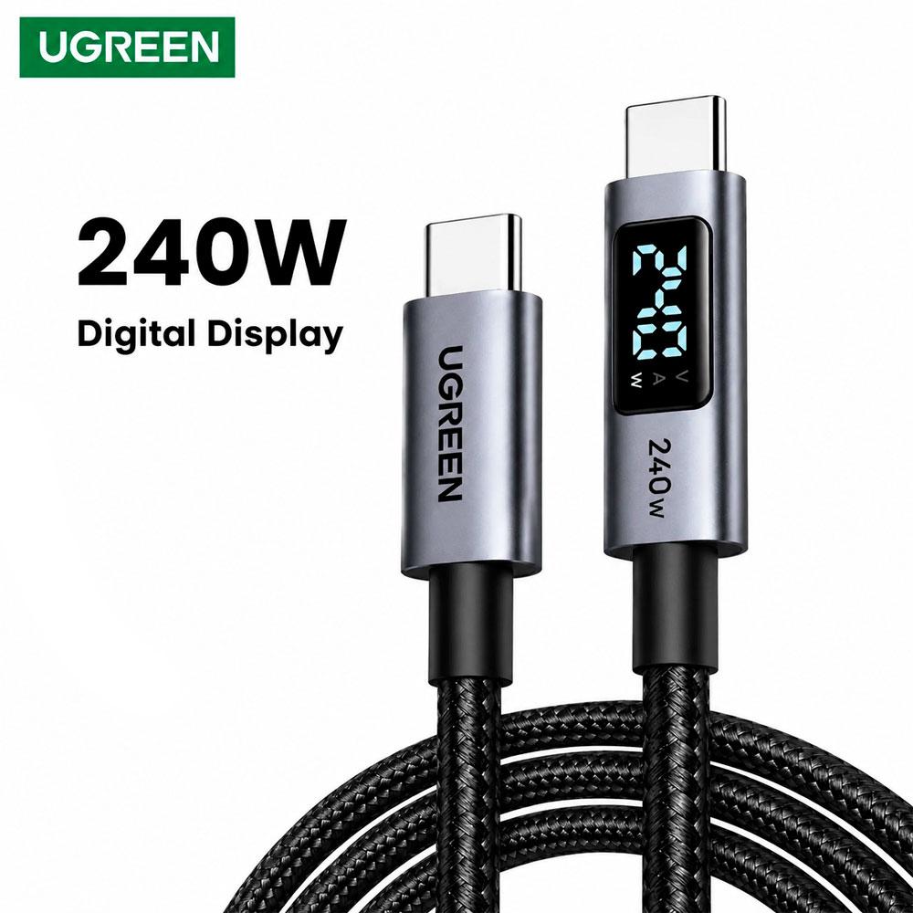 CABLE UGREEN L530 USB C A USB C 240W 1M CON PANTALLA LED - 4
