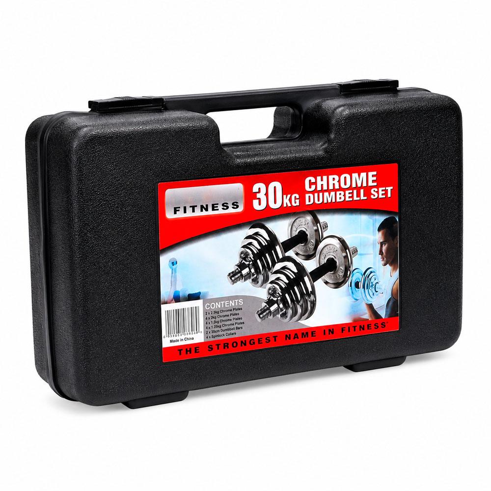 SET DE PESAS CROMADAS 30 KG AJUSTABLES CON MALETÍN GYM - 2