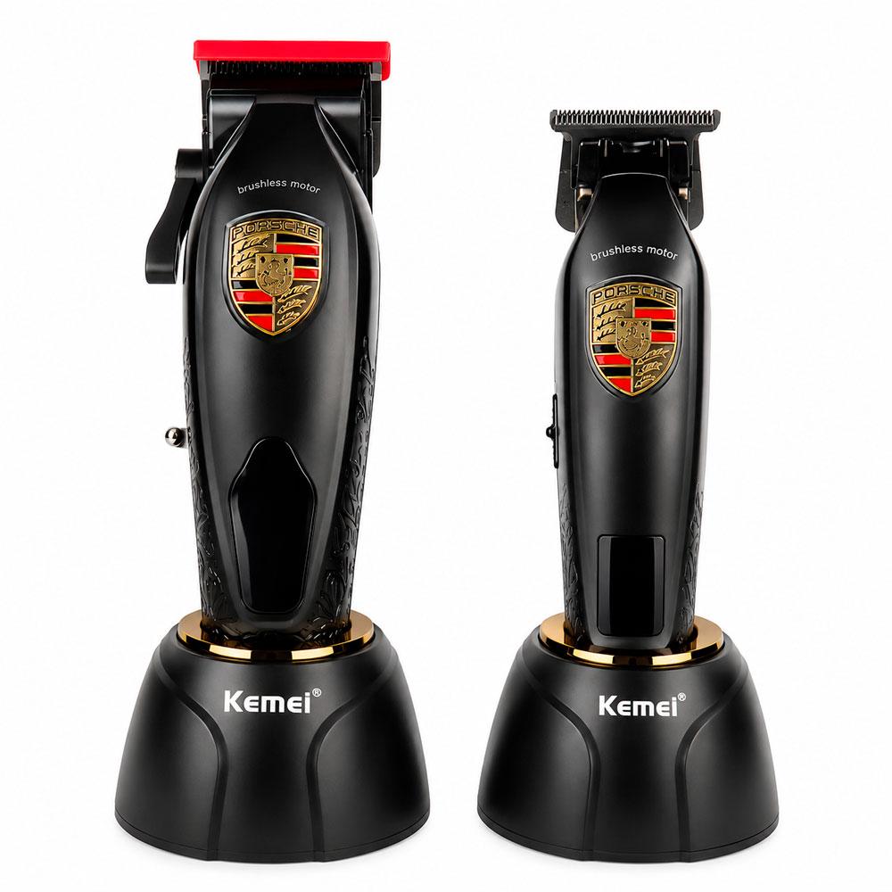 KEMEI KM-2365 KIT CORTADORA Y TRIMMER PROFESIONAL INALÁMBRICO - 1