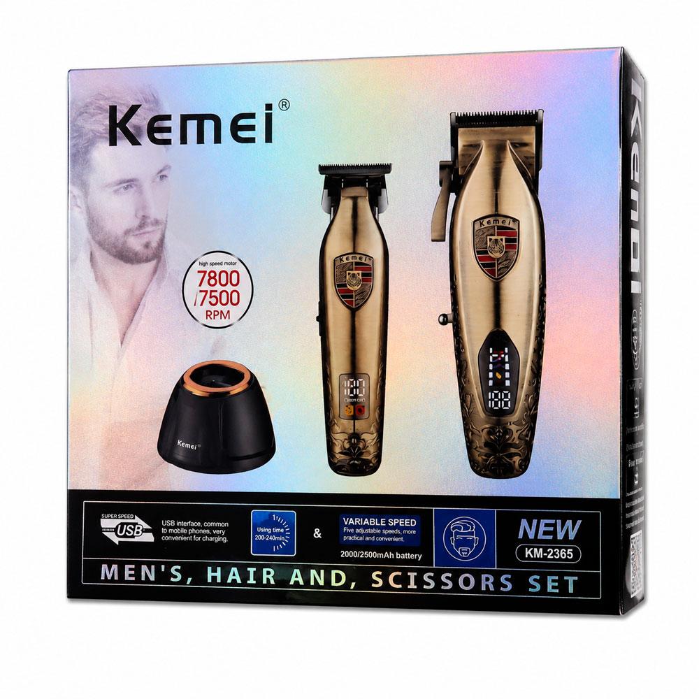 KEMEI KM-2365 KIT CORTADORA Y TRIMMER PROFESIONAL INALÁMBRICO - 7