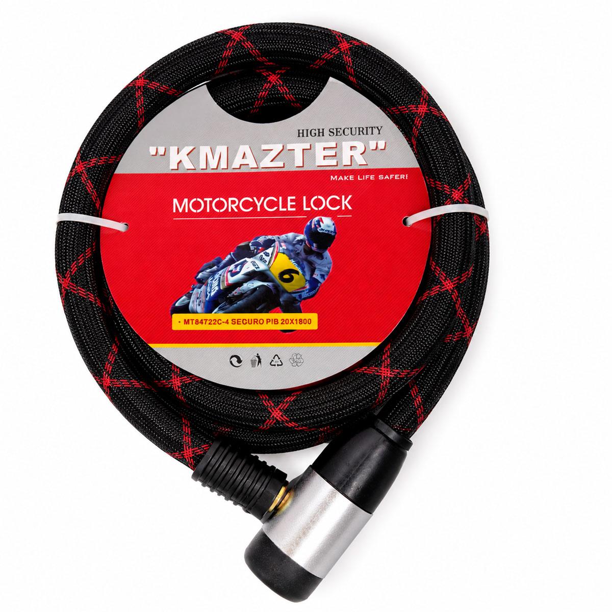 CADENA SEGURIDAD KMAZTER 20MM X 180CM ANTIRROBO PARA MOTO - 2