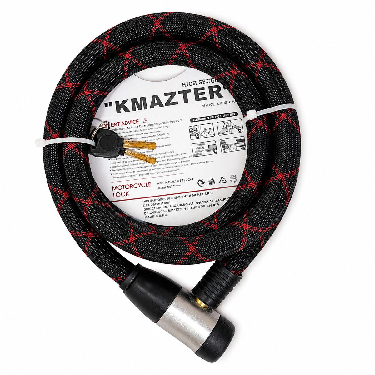 CADENA SEGURIDAD KMAZTER 20MM X 180CM ANTIRROBO PARA MOTO - 3