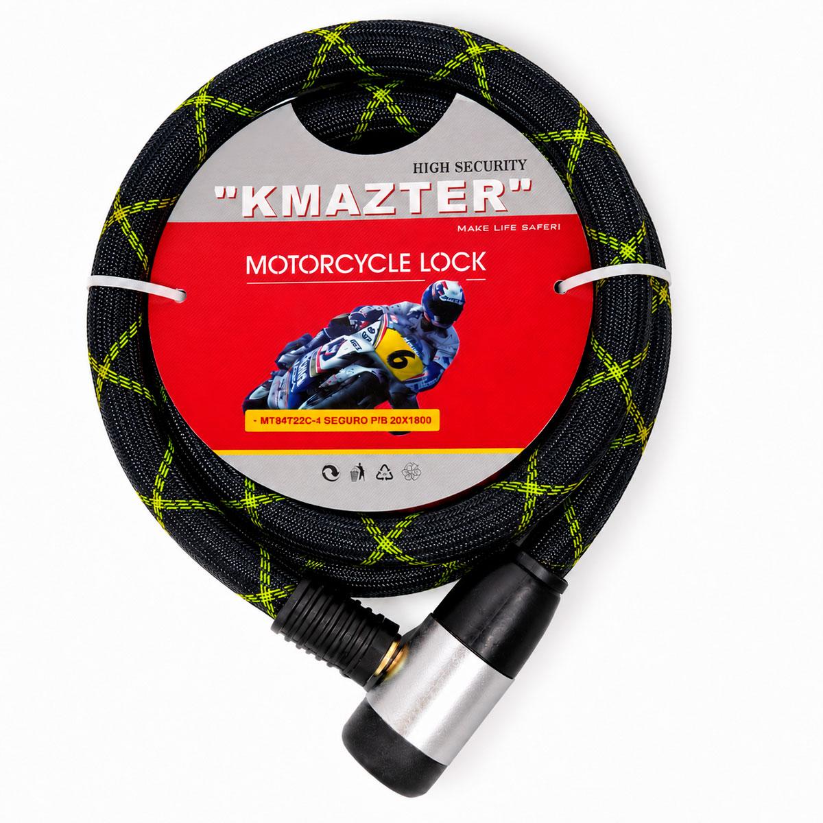 CADENA SEGURIDAD KMAZTER 20MM X 180CM ANTIRROBO PARA MOTO - 4
