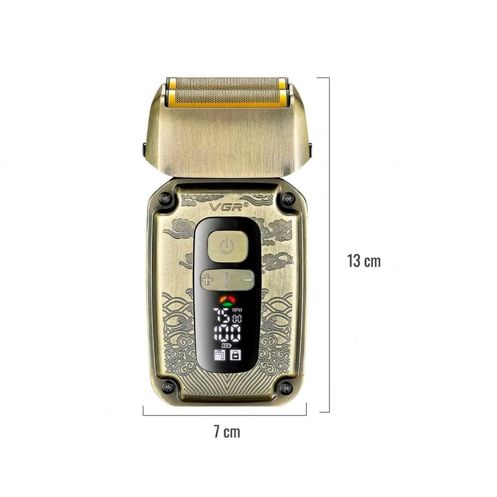 RASURADORA VGR V-337 SHAVER METÁLICA PROFESIONAL RECARGABLE USB - 4