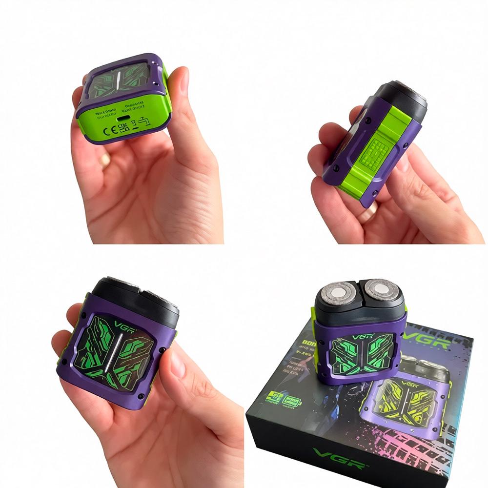 AFEITADORA ELÉCTRICA VGR V-344 RECARGABLE USB DOBLE CABEZAL - 2