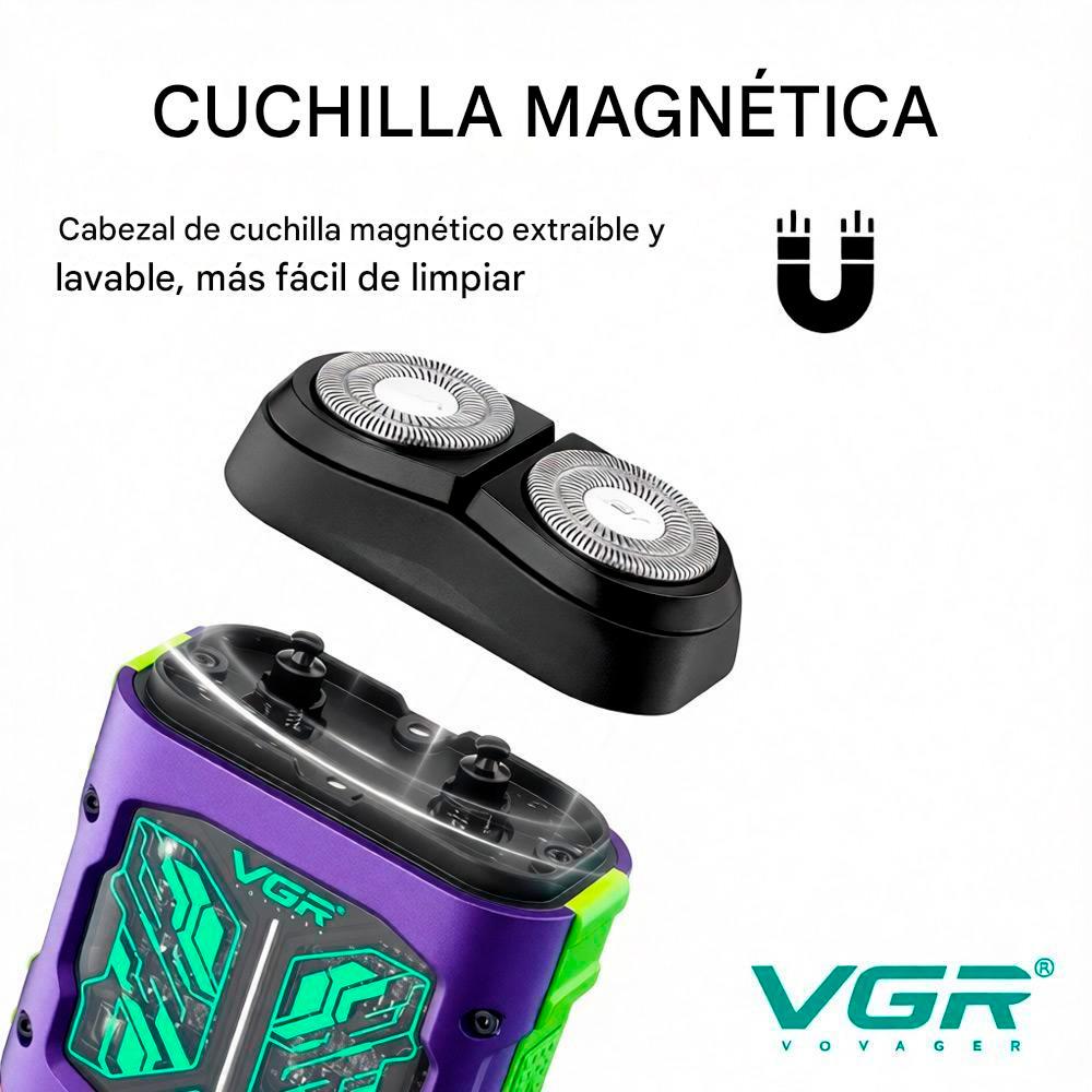 AFEITADORA ELÉCTRICA VGR V-344 RECARGABLE USB DOBLE CABEZAL - 5