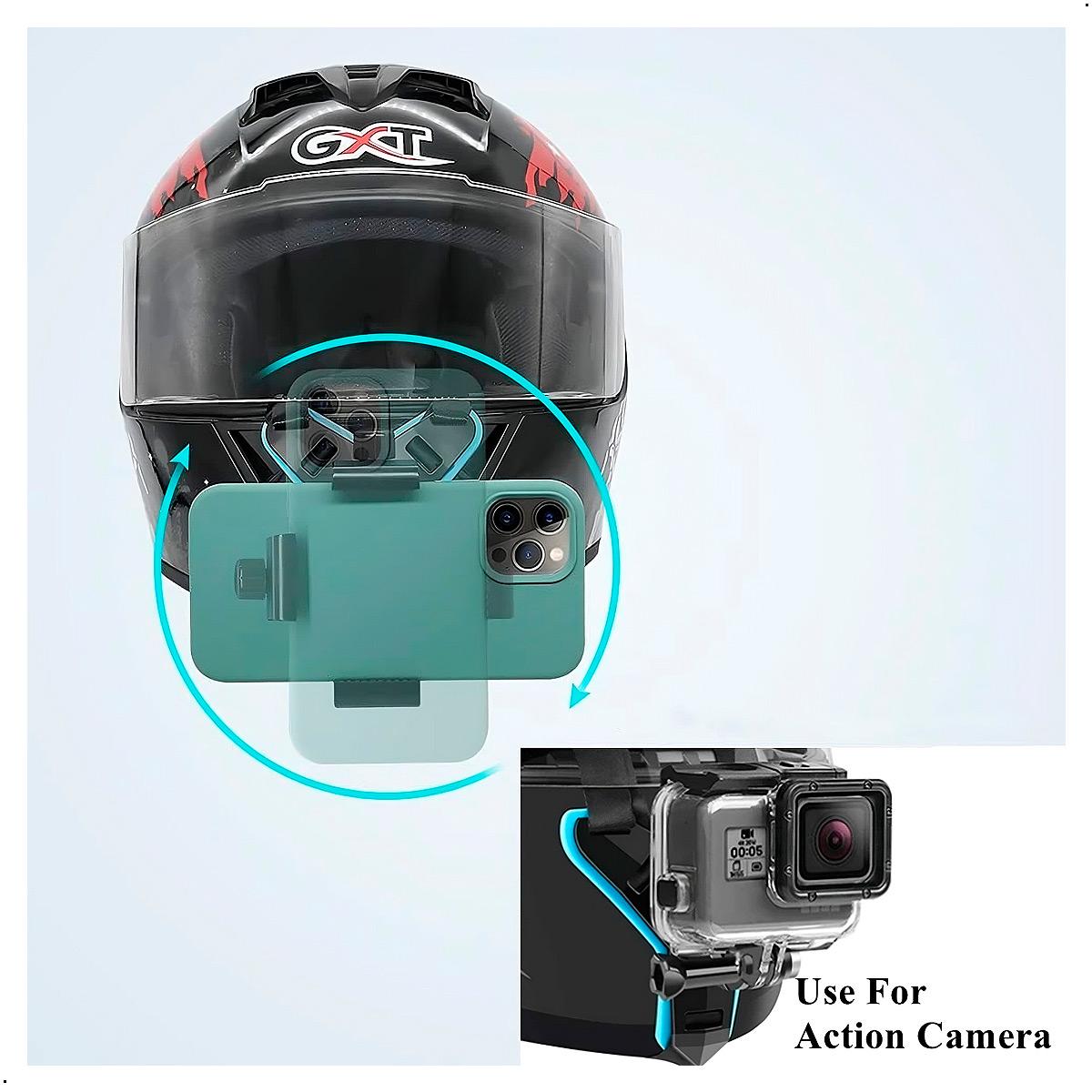 SOPORTE PARA CELULAR Y GOPRO PARA CASCO DE MOTO UNIVERSAL - 5