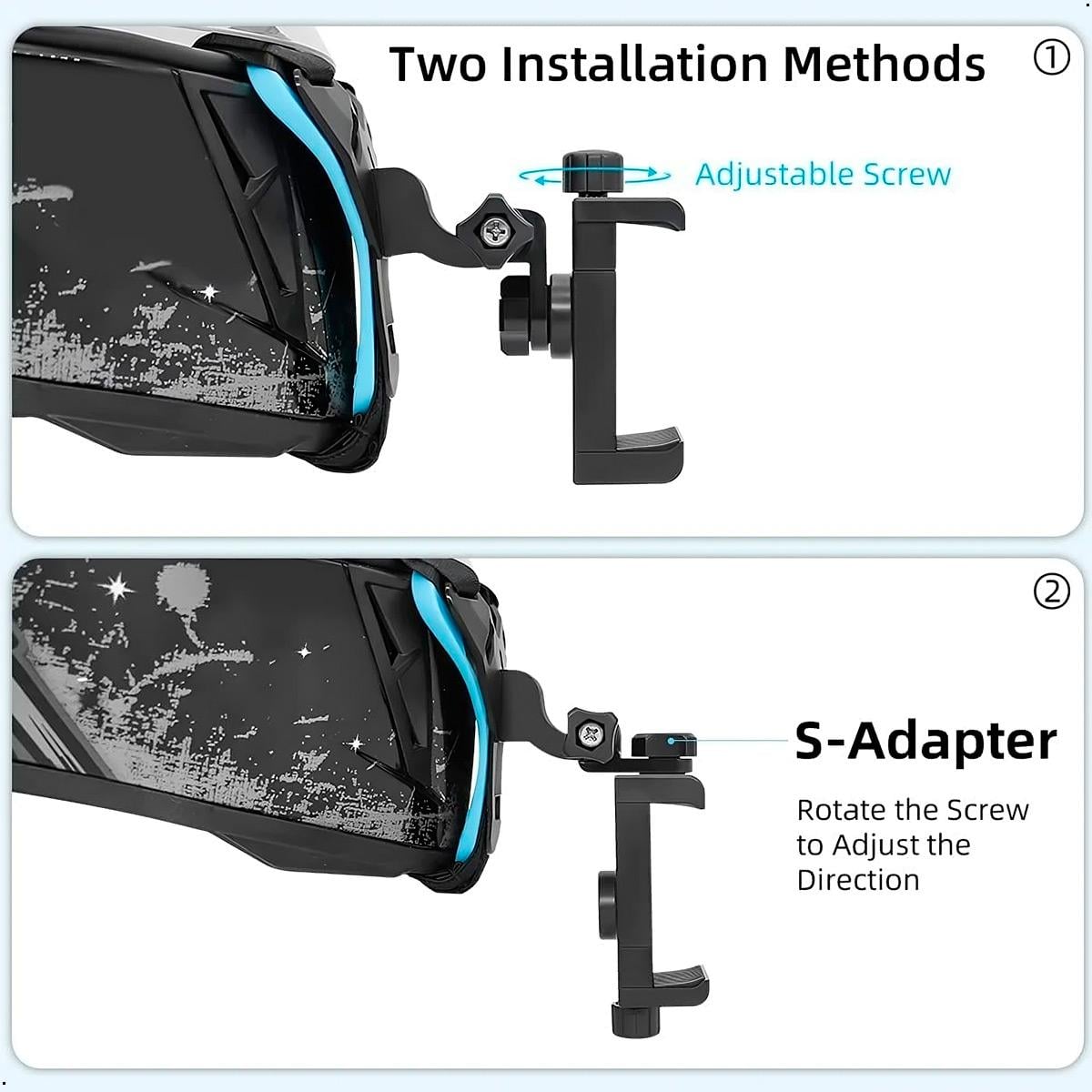 SOPORTE PARA CELULAR Y GOPRO PARA CASCO DE MOTO UNIVERSAL - 7