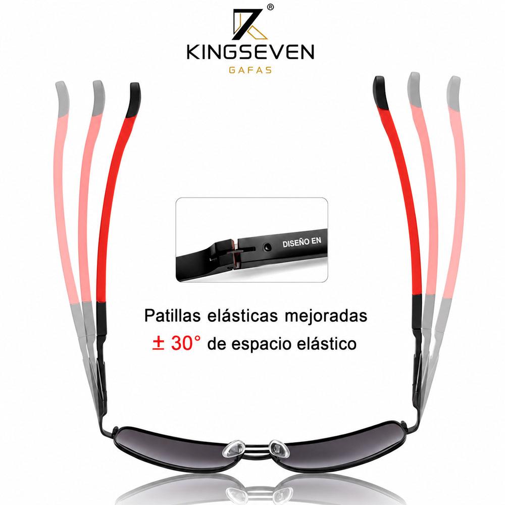 KINGSEVEN K725 LENTES POLARIZADOS GOLD BLACK ROJO UV400 - 3