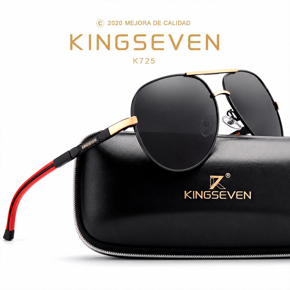 KINGSEVEN K725 LENTES POLARIZADOS GOLD BLACK ROJO UV400 - 5