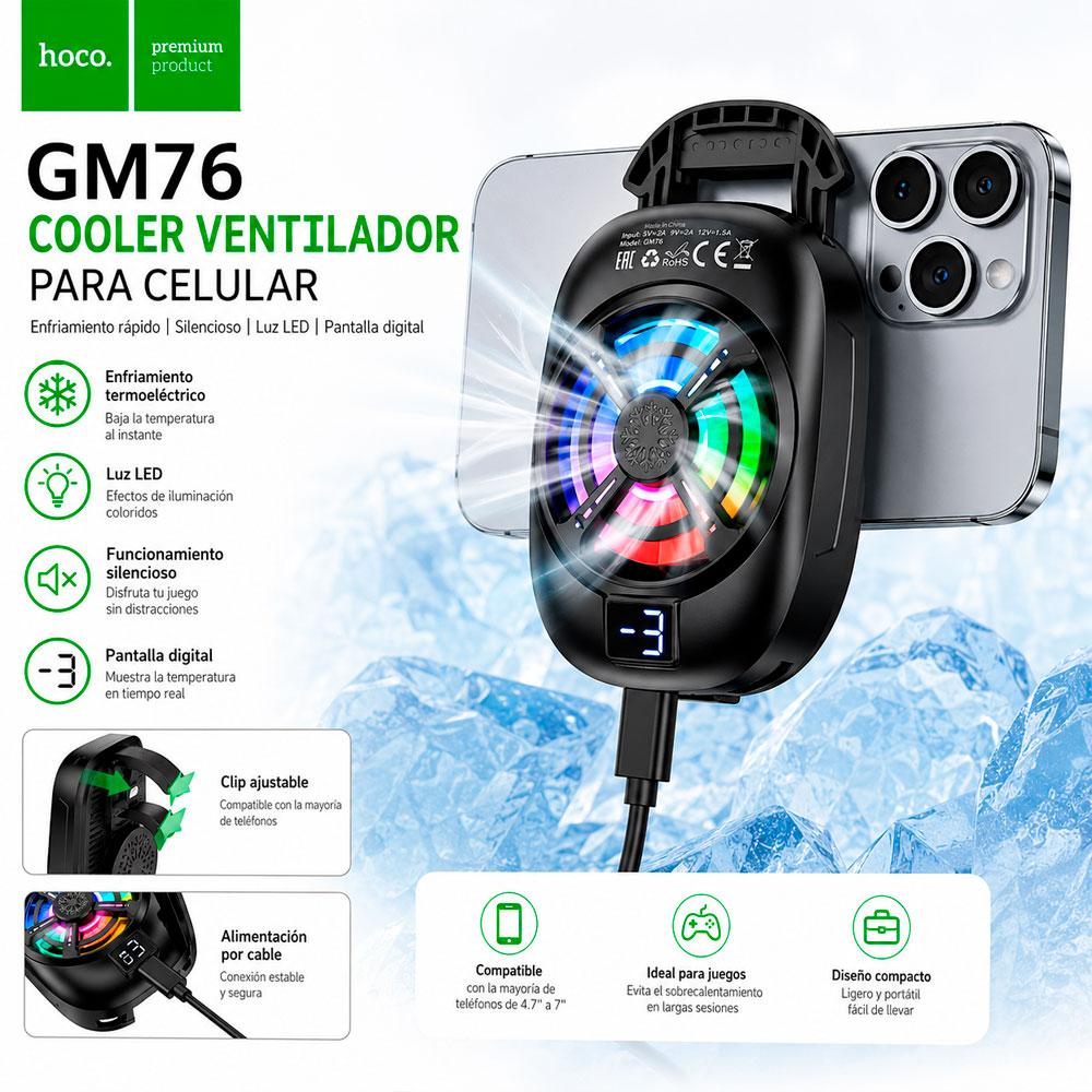 HOCO GM76 COOLER VENTILADOR PARA CELULAR RGB GAMING - 7