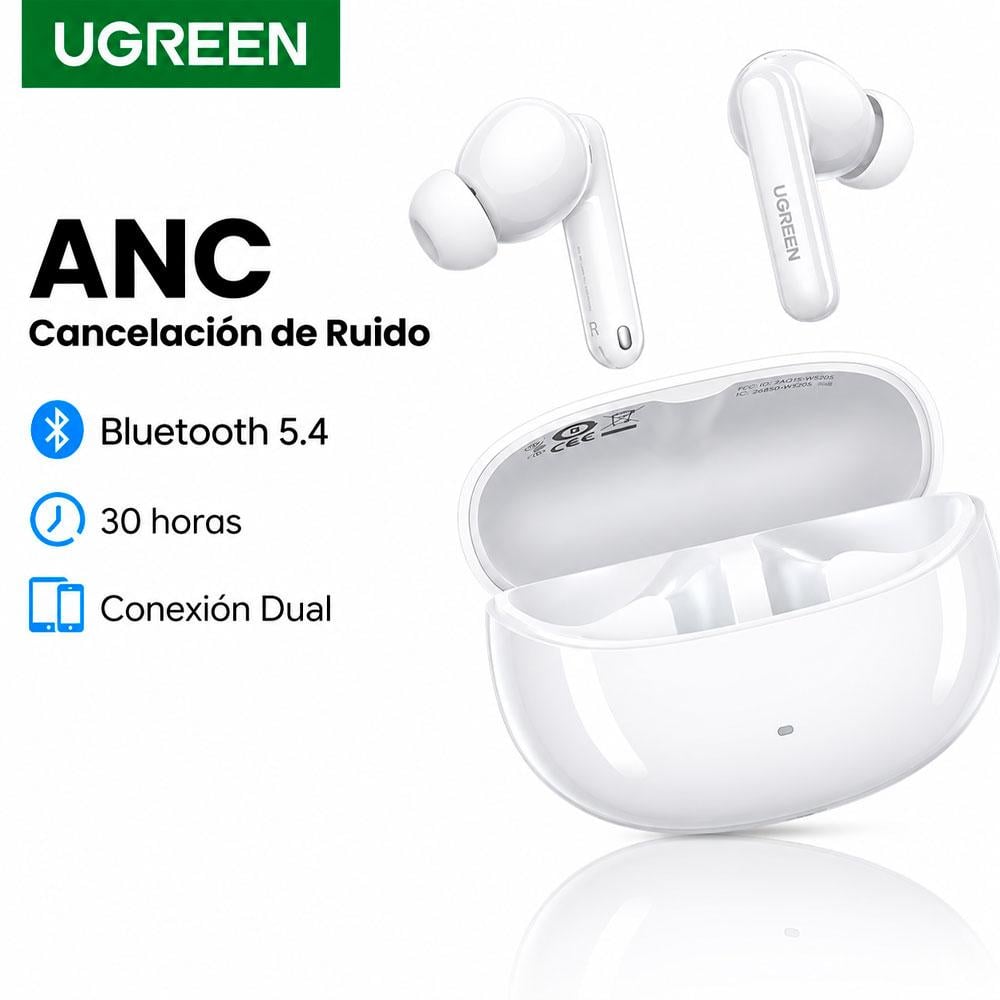 AUDÍFONOS UGREEN WS206 HITUNE T3 PRO BLUETOOTH BLANCO - 4