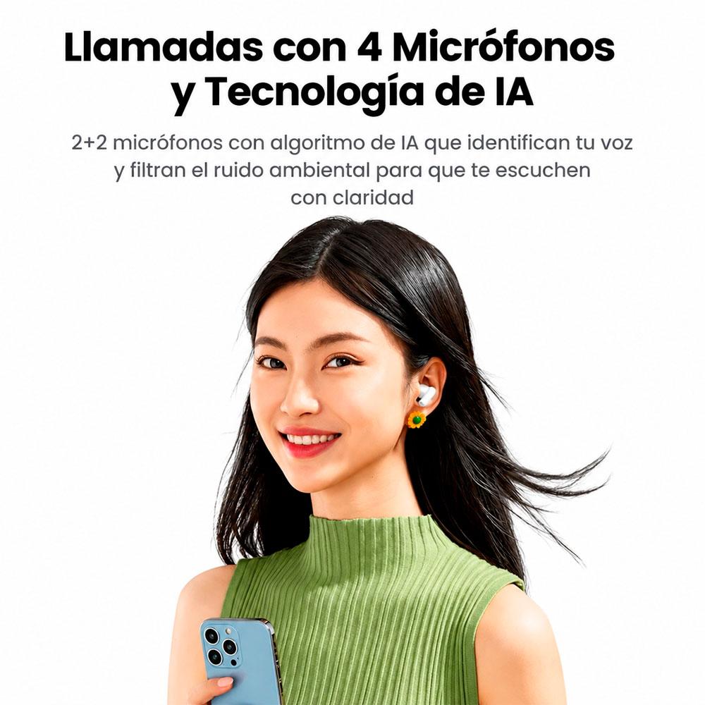 AUDÍFONOS UGREEN WS206 HITUNE T3 PRO BLUETOOTH BLANCO - 7