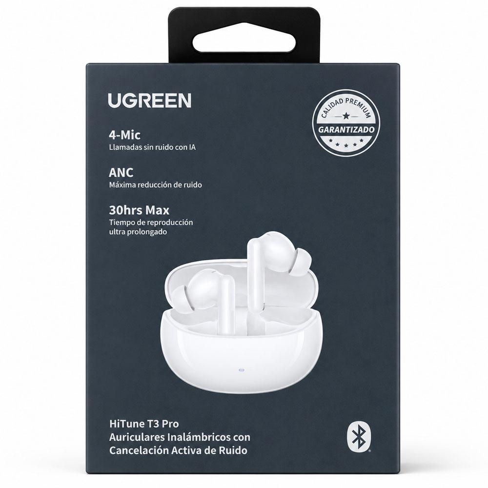 AUDÍFONOS UGREEN WS206 HITUNE T3 PRO BLUETOOTH BLANCO - 8