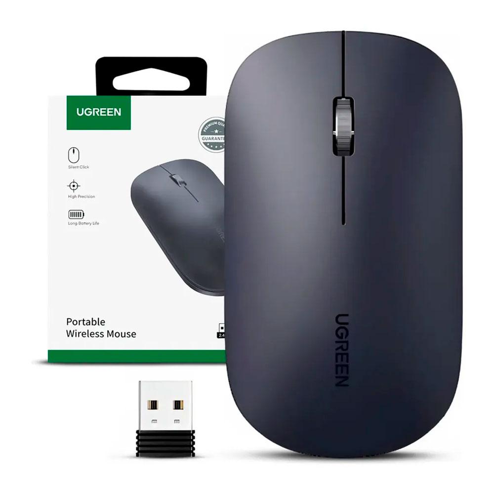 MOUSE INALÁMBRICO UGREEN MU001 NEGRO 2.4GHZ ERGONÓMICO SILENCIOSO - 1