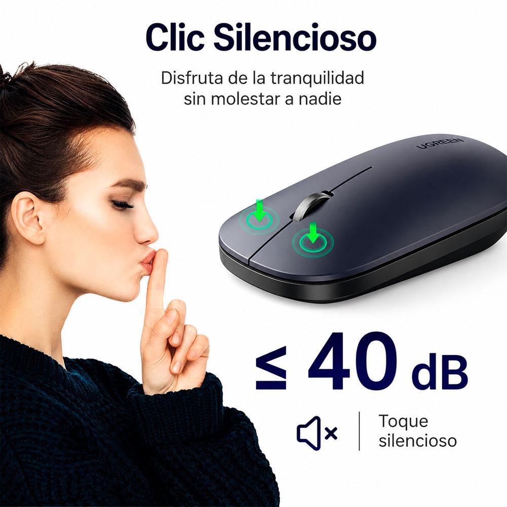 MOUSE INALÁMBRICO UGREEN MU001 NEGRO 2.4GHZ ERGONÓMICO SILENCIOSO - 4