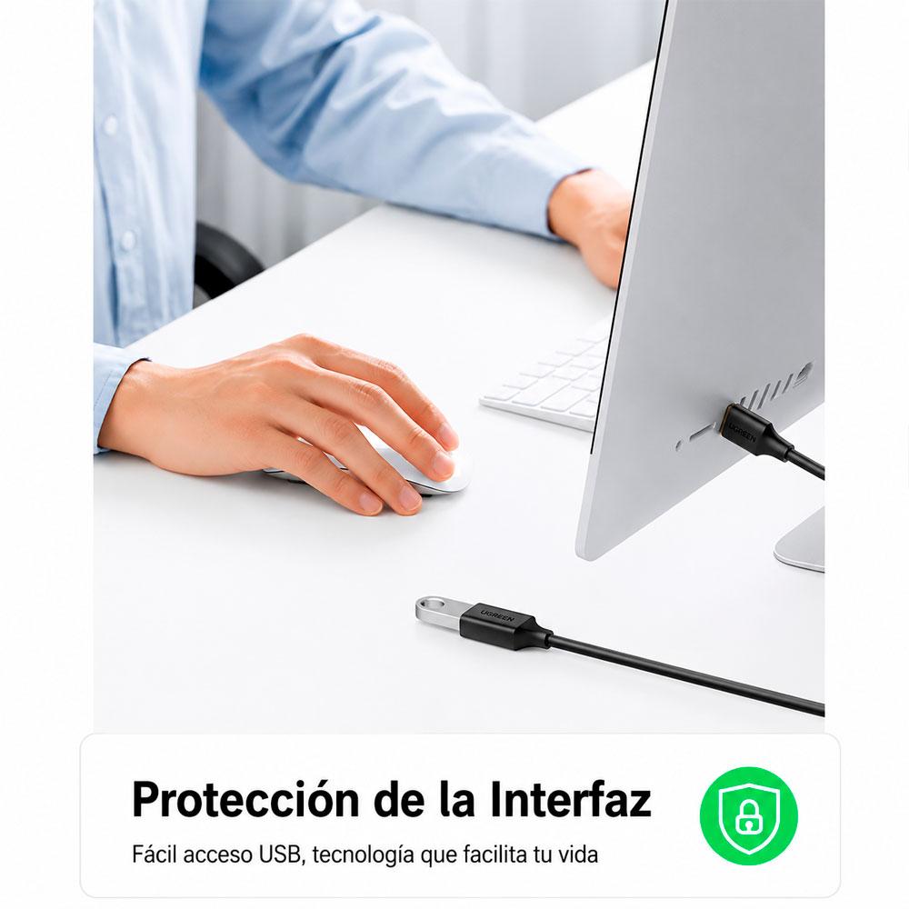 CABLE EXTENSIÓN USB 3.0 UGREEN US129 5 METROS ALTA VELOCIDAD 5GBPS - 5