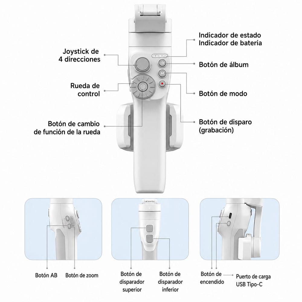 FEIYUTECH VIMBLE 3 ESTABILIZADOR GIMBAL 3 EJES PARA CELULAR - 2