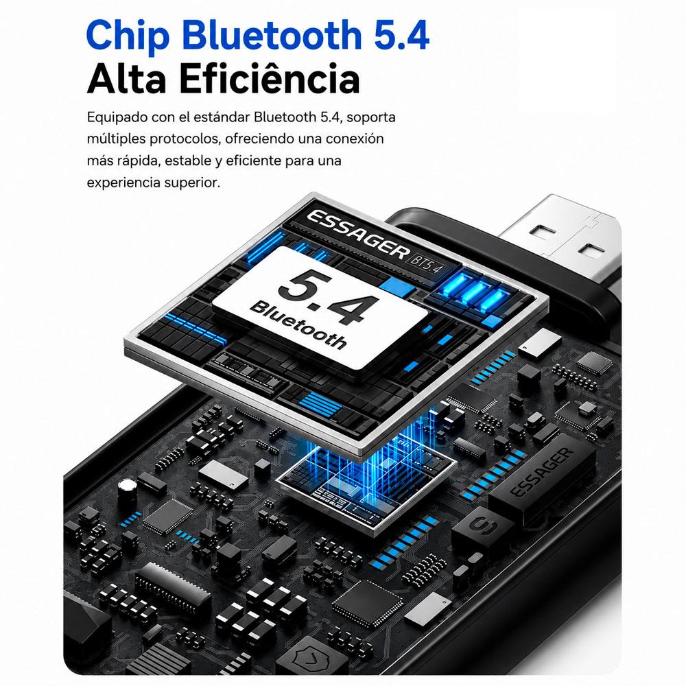 ESSAGER ES-BT17 TRANSMISOR BLUETOOTH 5.4 USB FM - 5