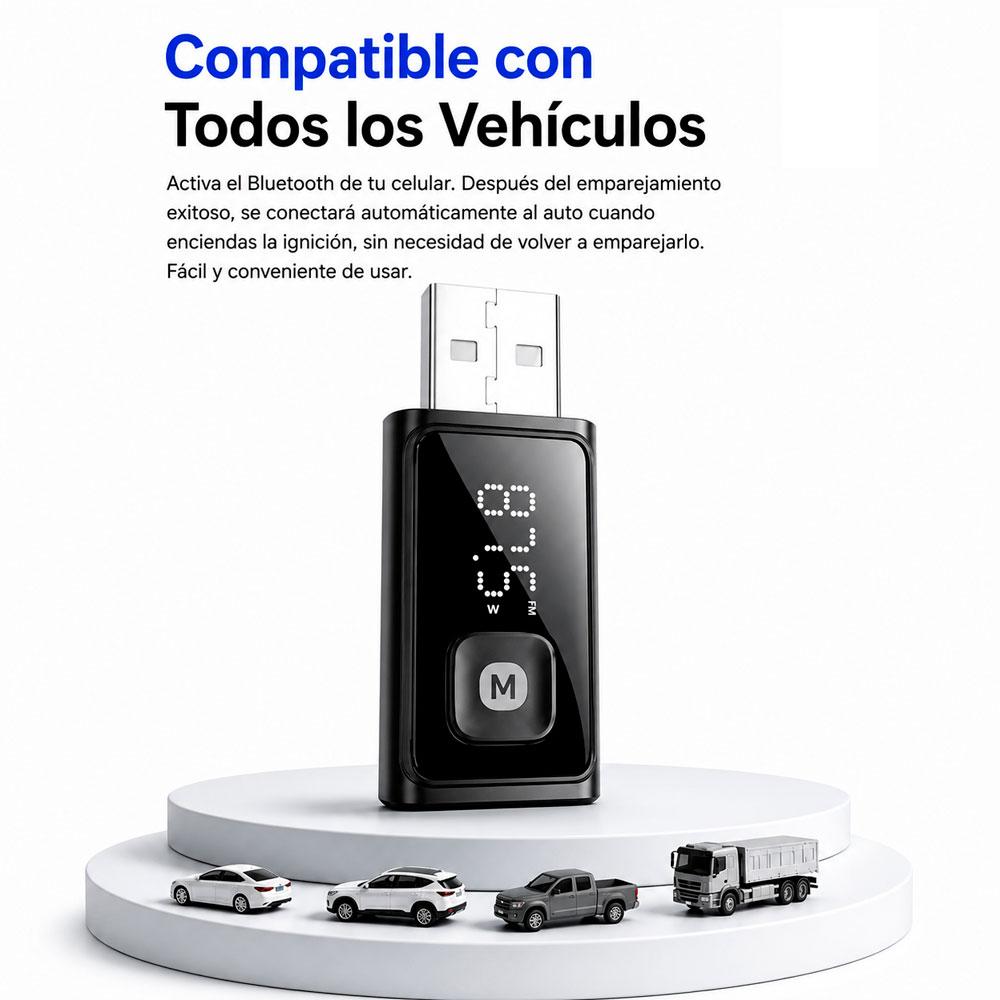 ESSAGER ES-BT17 TRANSMISOR BLUETOOTH 5.4 USB FM - 7