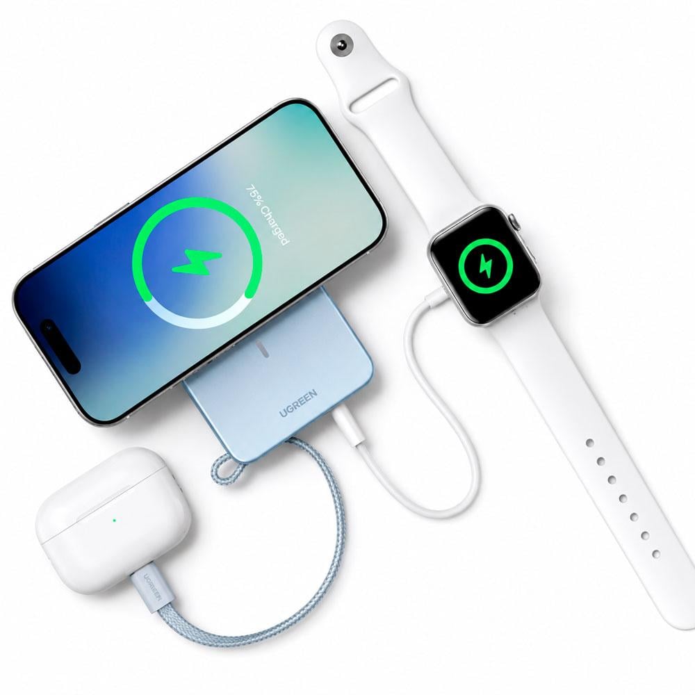POWER BANK UGREEN PB773 10000MAH 25W QI2 MAGNÉTICO CON CABLE USB-C - 3