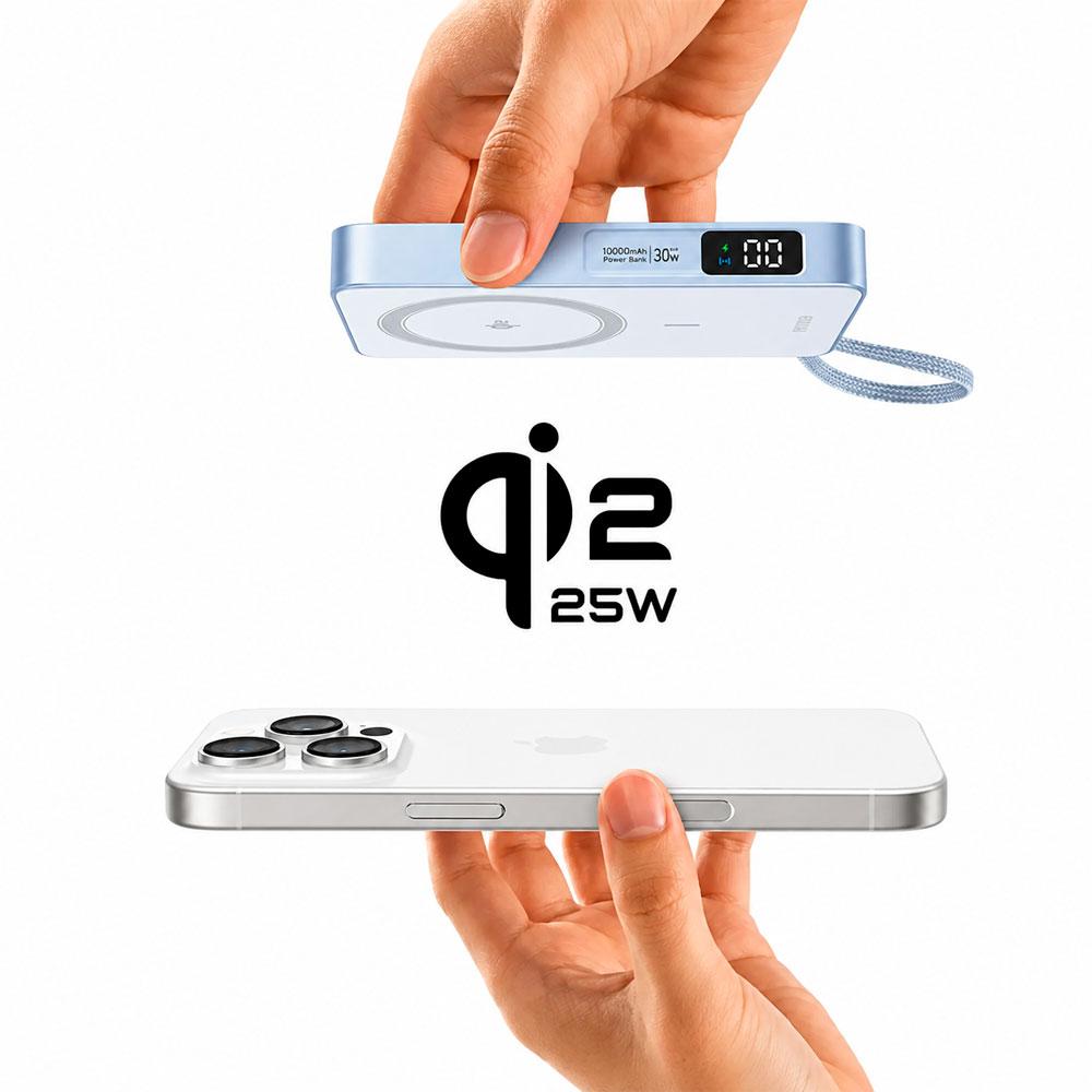 POWER BANK UGREEN PB773 10000MAH 25W QI2 MAGNÉTICO CON CABLE USB-C - 6