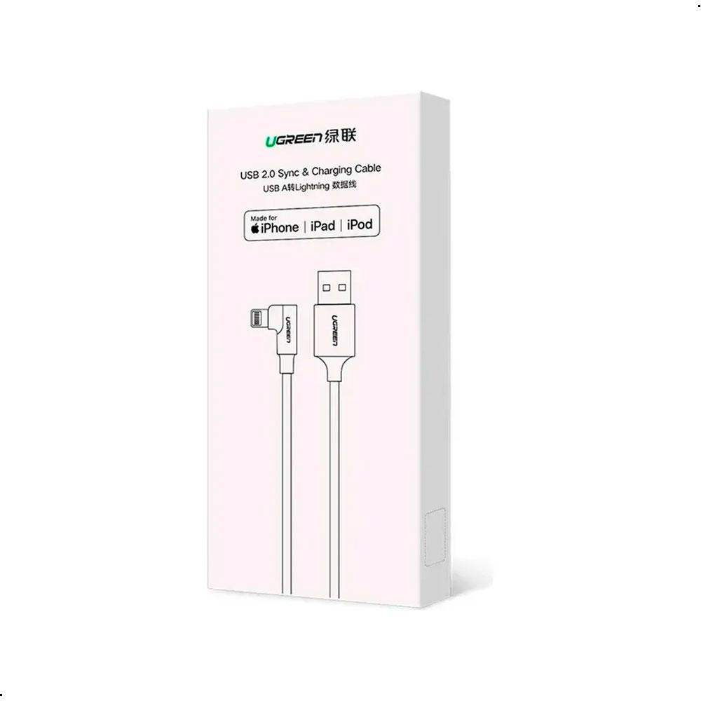 CABLE USB A A LIGHTNING UGREEN US299 90 GRADOS 1M CARGA RÁPIDA - 3
