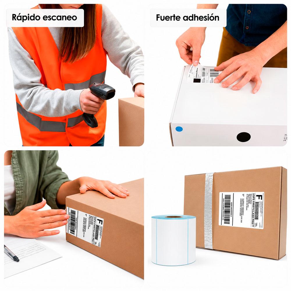 ETIQUETAS TÉRMICAS AUTOADHESIVAS 100X150MM 300 UNIDADES PARA ENVÍOS - 5