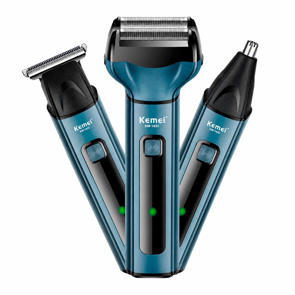 KEMEI KM-1433 MÁQUINA DE AFEITAR 3 EN 1 RECARGABLE USB PARA HOMBRE - 2