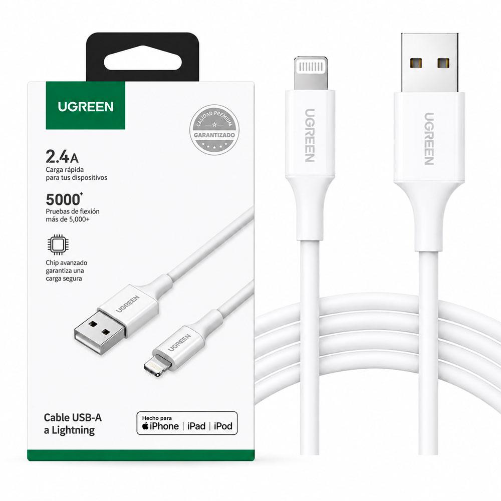CABLE UGREEN US155 USB A A LIGHTNING 1M MFI CARGA RÁPIDA IPHONE - 1