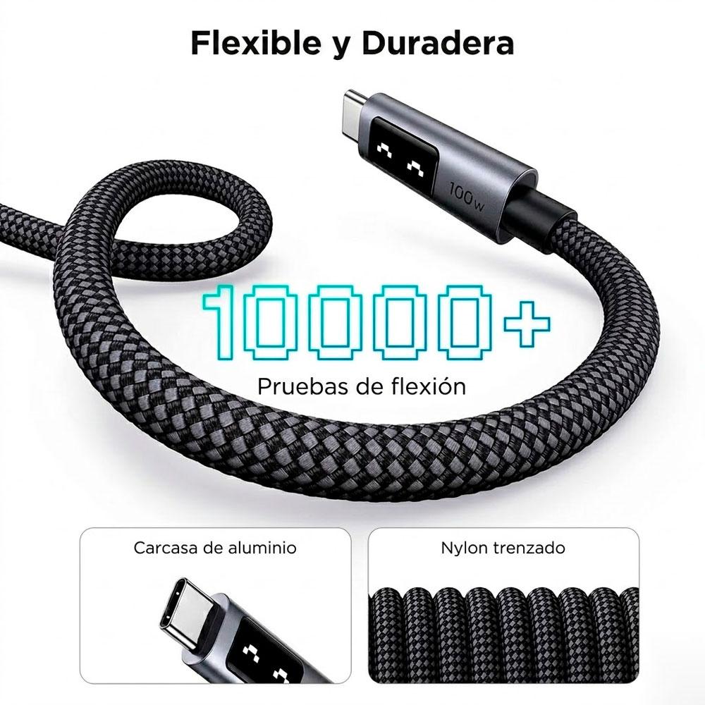 CABLE UGREEN L509 USB C A USB C 100W 3 METROS CARGA RÁPIDA PD - 5