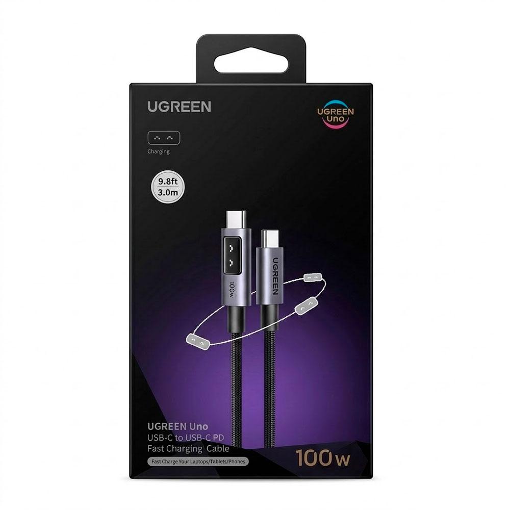 CABLE UGREEN L509 USB C A USB C 100W 3 METROS CARGA RÁPIDA PD - 8
