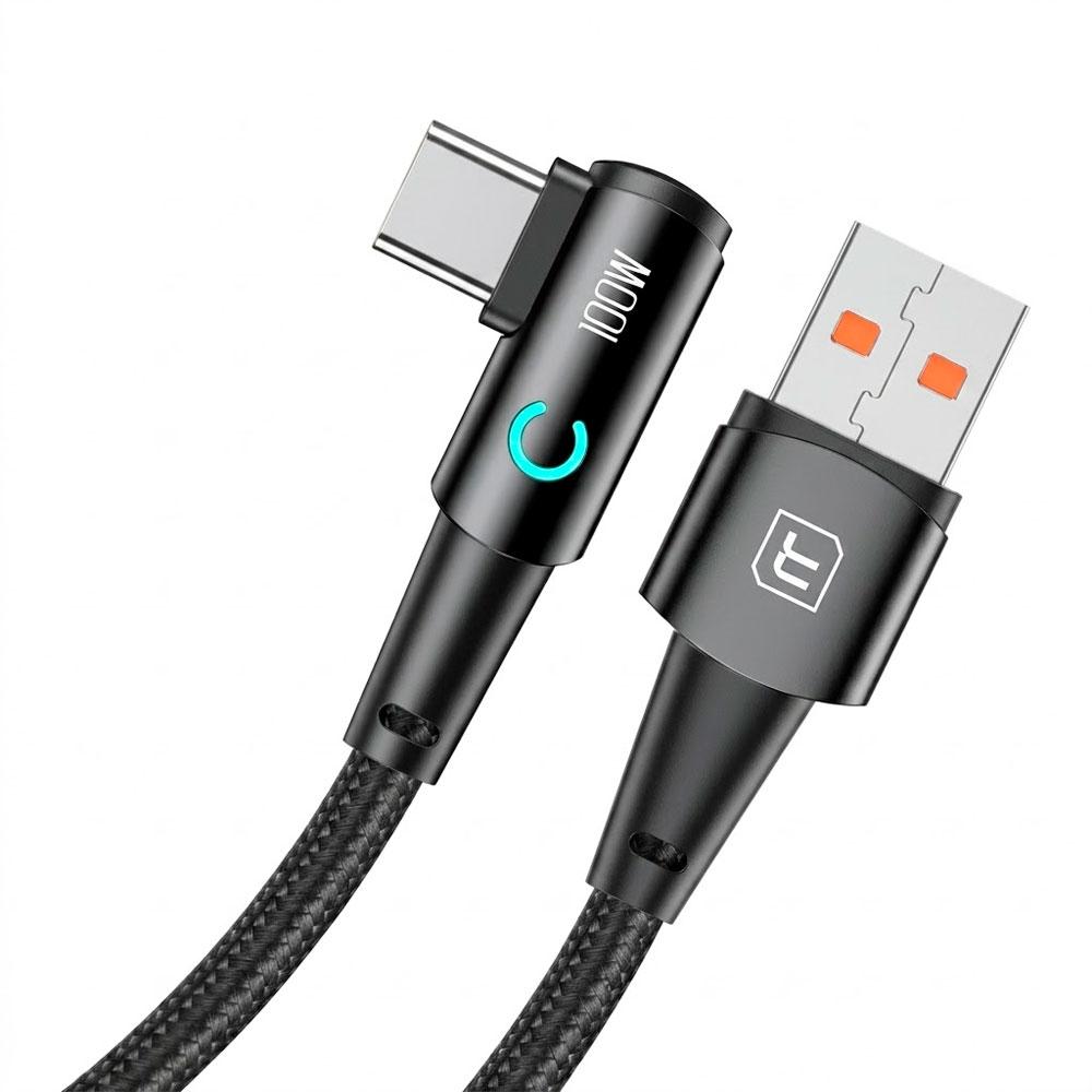 CABLE TOOCKI USB A A USB C 3 METROS 100W CODO 90 GRADOS CARGA RÁPIDA - 6