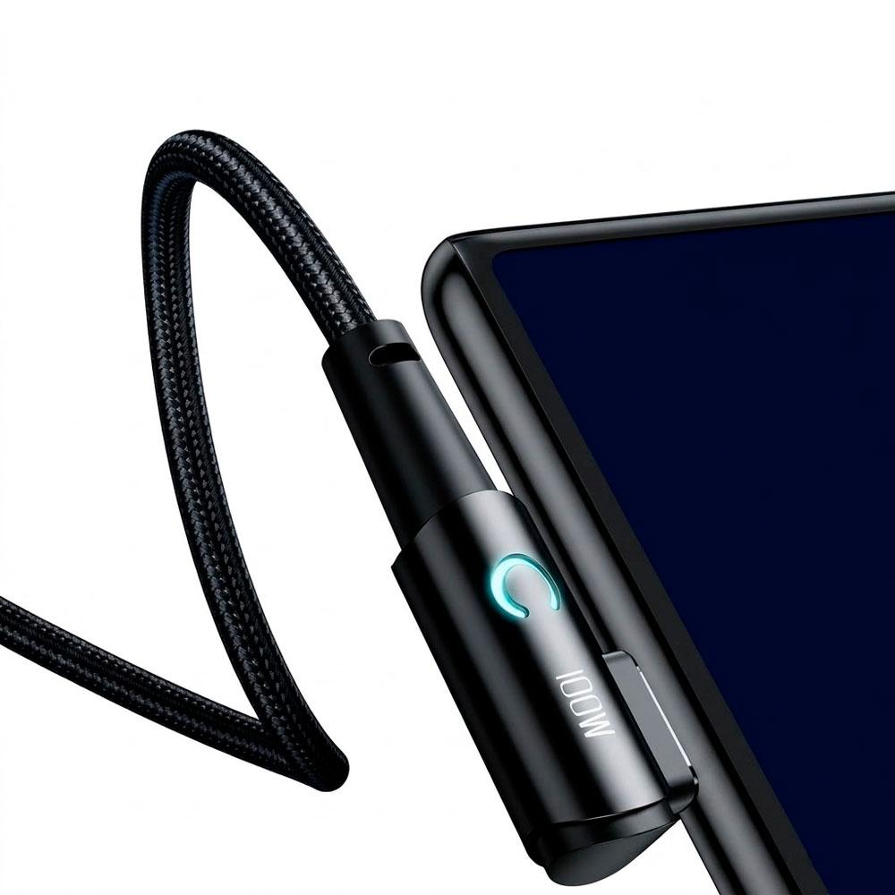 CABLE TOOCKI USB A A USB C 3 METROS 100W CODO 90 GRADOS CARGA RÁPIDA - 7