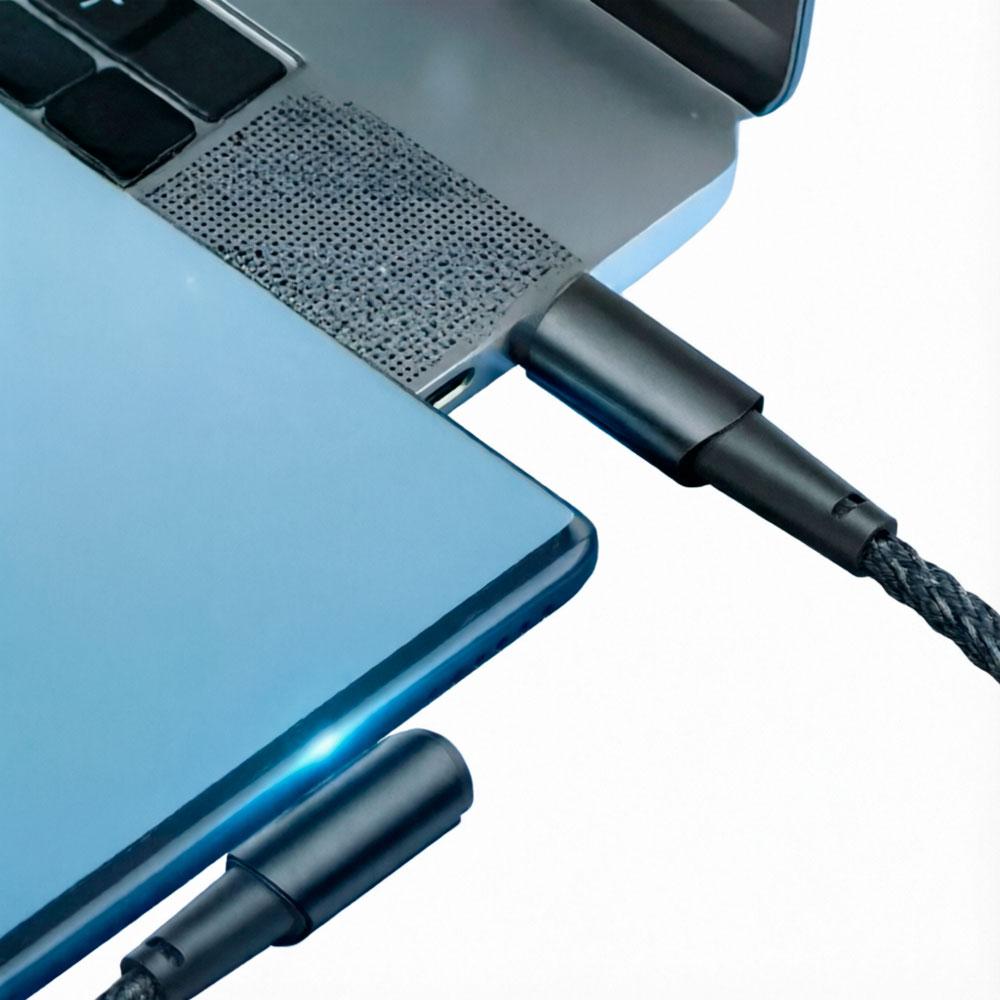 CABLE TOOCKI USB A A USB C 3 METROS 100W CODO 90 GRADOS CARGA RÁPIDA - 8