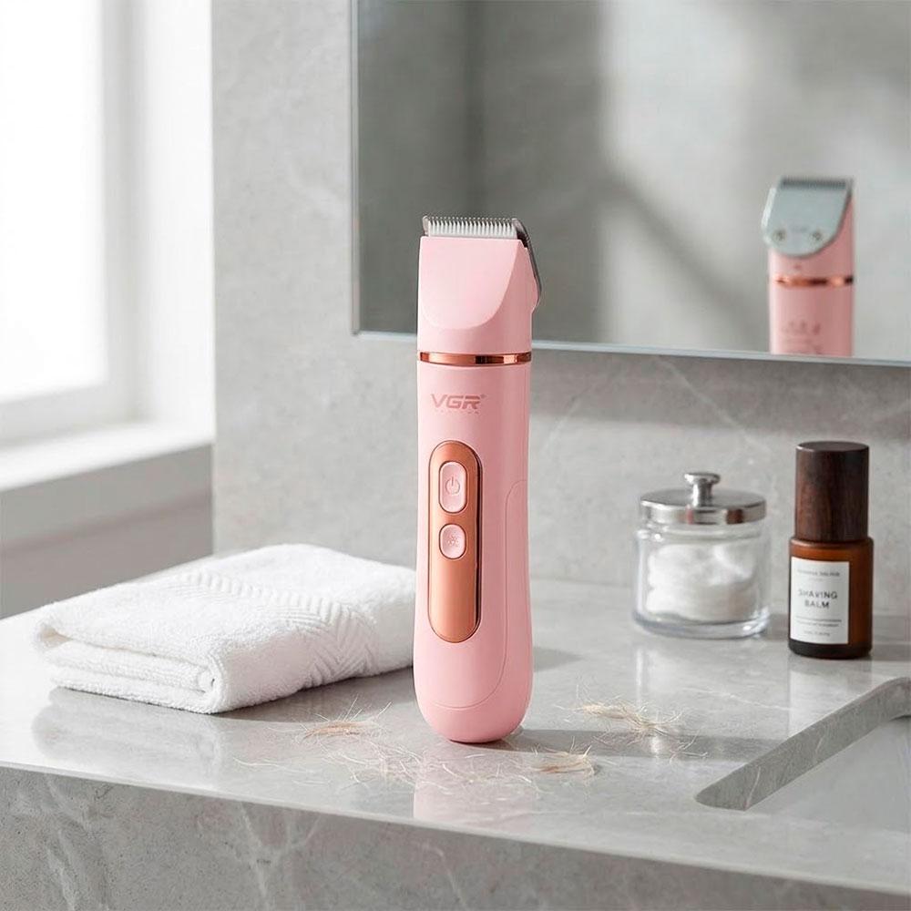 DEPILADORA VGR V-763 5 EN 1 RECARGABLE ROSADA KIT DE ASEO FEMENINO - 8