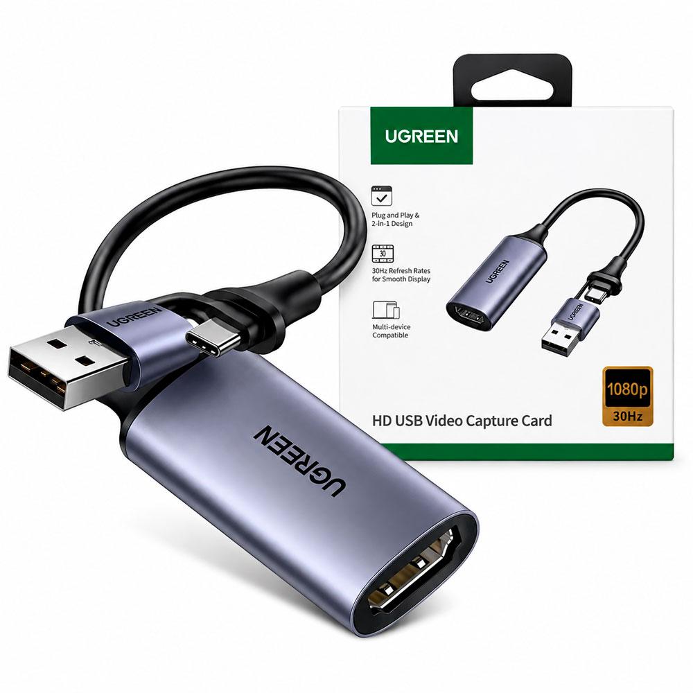 UGREEN CM489 CAPTURADOR DE VIDEO HDMI USB 1080P 30HZ PARA PC - 1