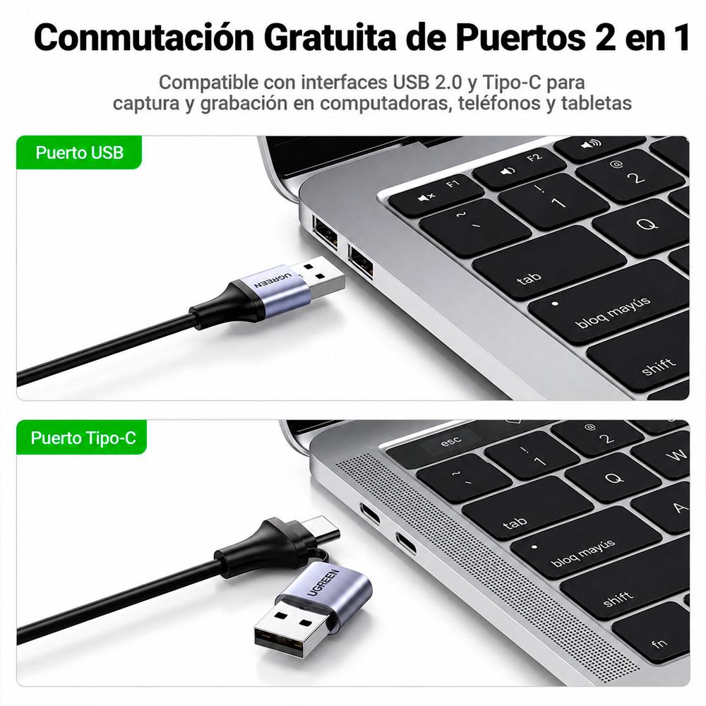UGREEN CM489 CAPTURADOR DE VIDEO HDMI USB 1080P 30HZ PARA PC - 7