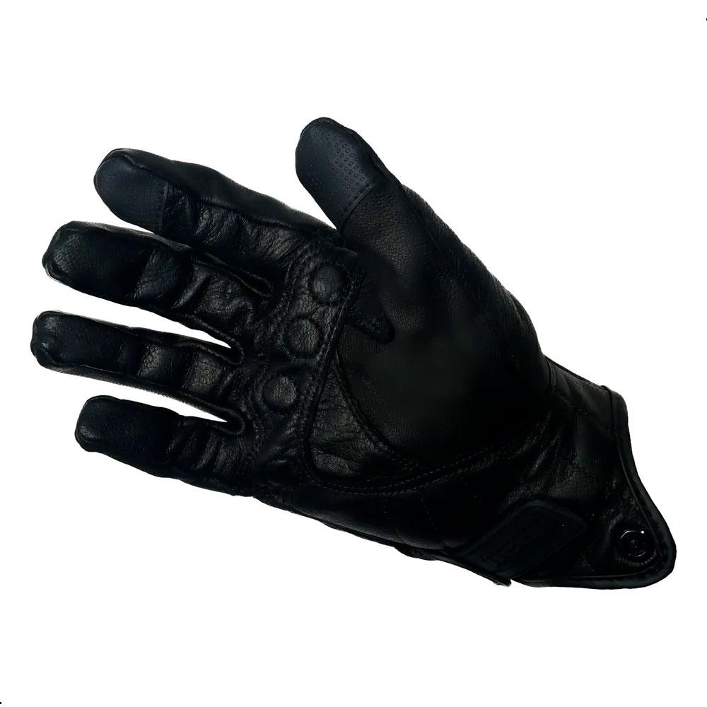 GUANTES MOTOCICLISTA TDGO CUERO LISO NEGRO PROTECCIÓN MOTO - M - 6