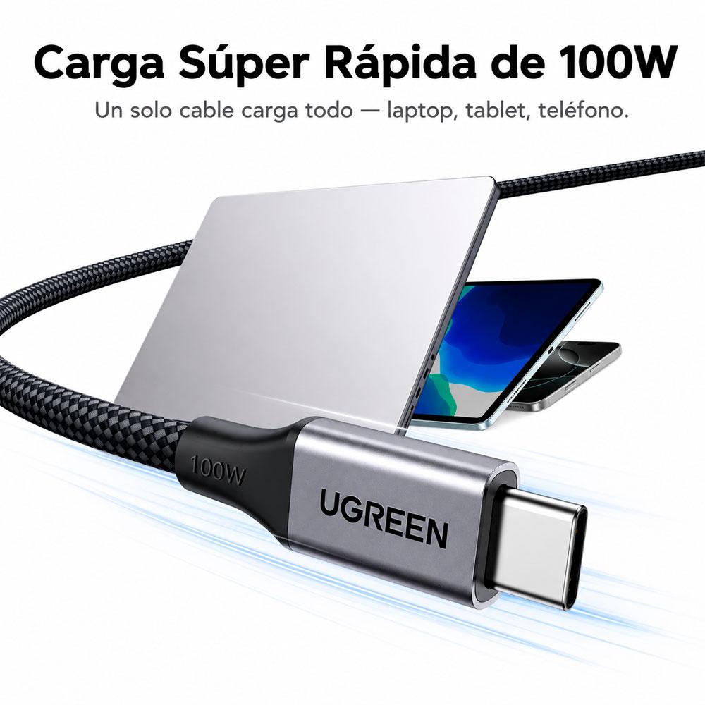 UGREEN L520 CABLE MAGNÉTICO USB-C A USB-C 100W CARGA RÁPIDA 1M - 6
