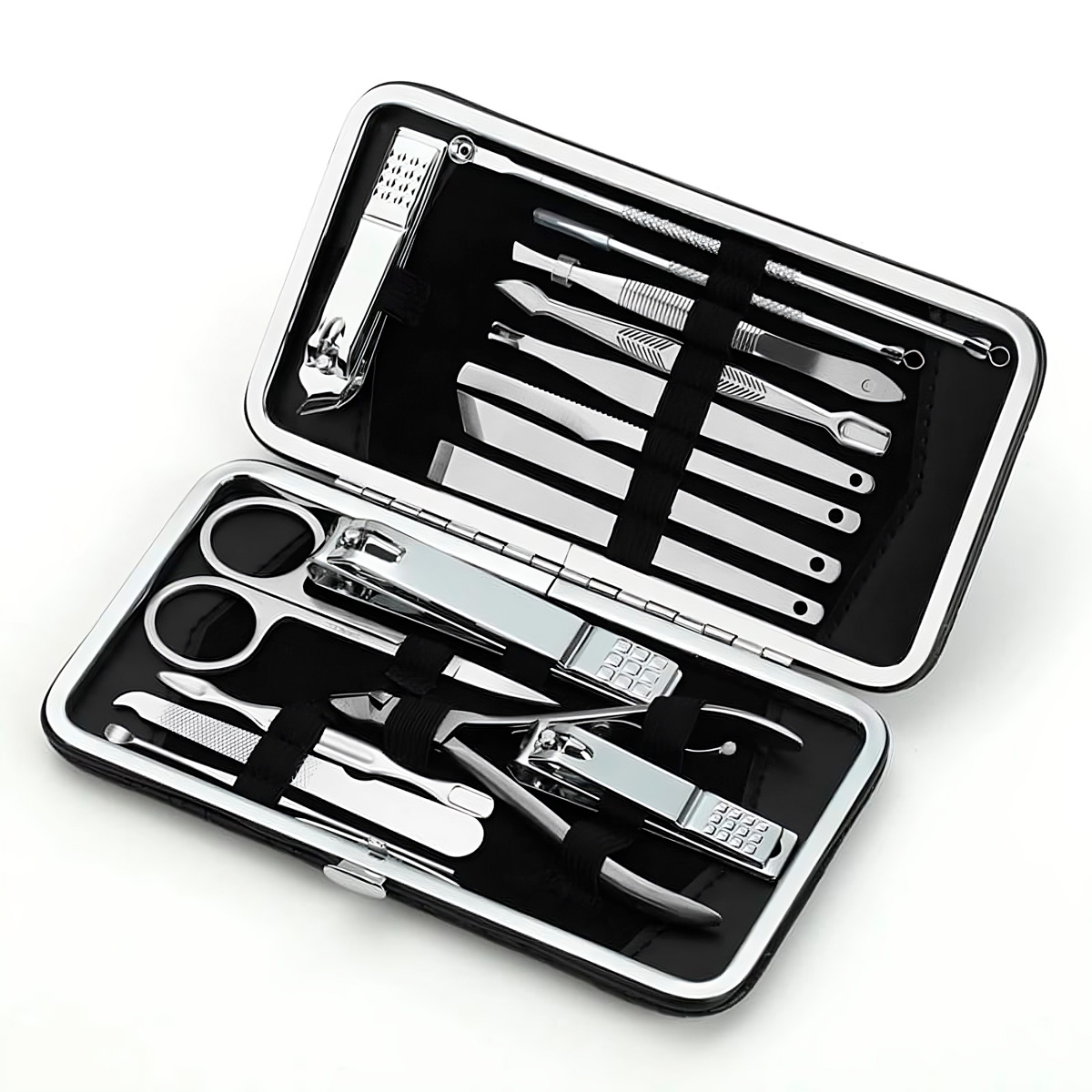 SET MANICURE PEDICURE ZINGER ESTUCHE 16 EN 1 KIT ACERO - 1