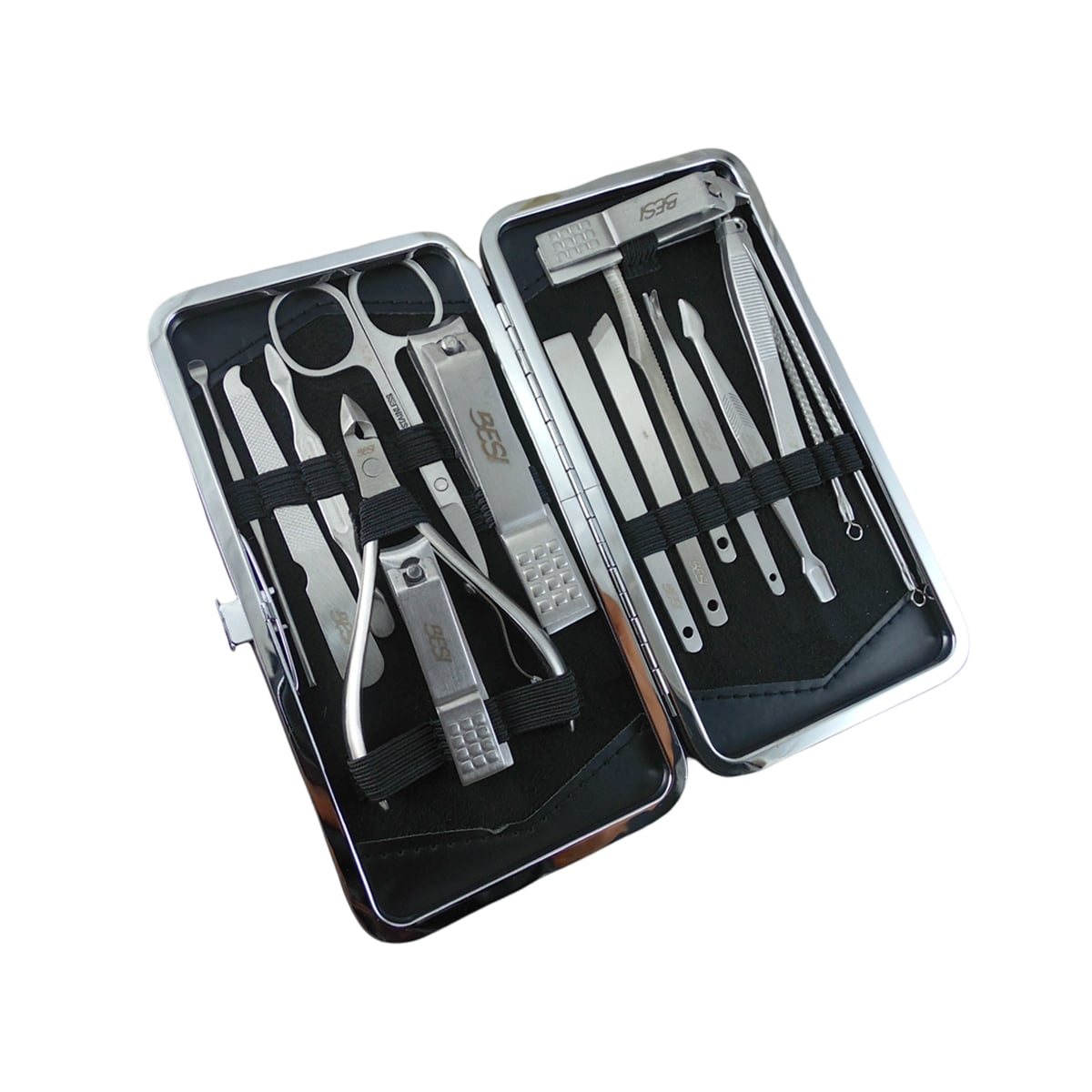 SET MANICURE PEDICURE ZINGER ESTUCHE 16 EN 1 KIT ACERO - 2