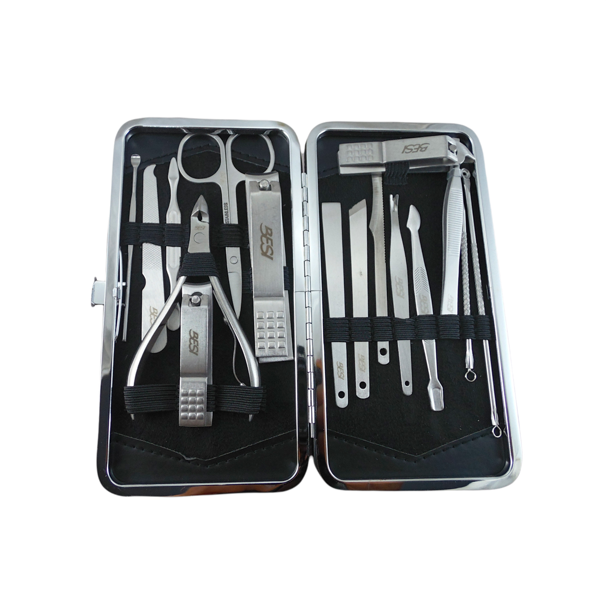 SET MANICURE PEDICURE ZINGER ESTUCHE 16 EN 1 KIT ACERO - 3