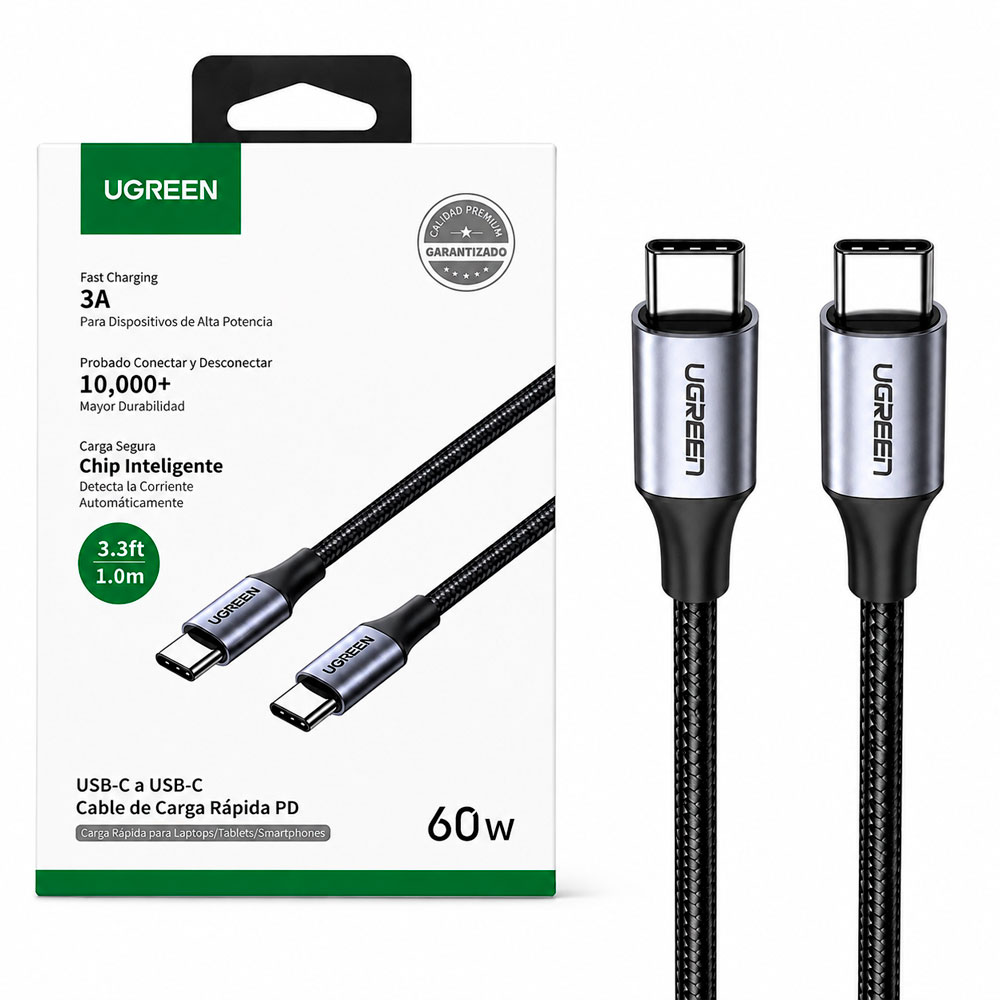 UGREEN US261 CABLE USB-C A USB-C 60W CARGA RÁPIDA PD 1M - 1