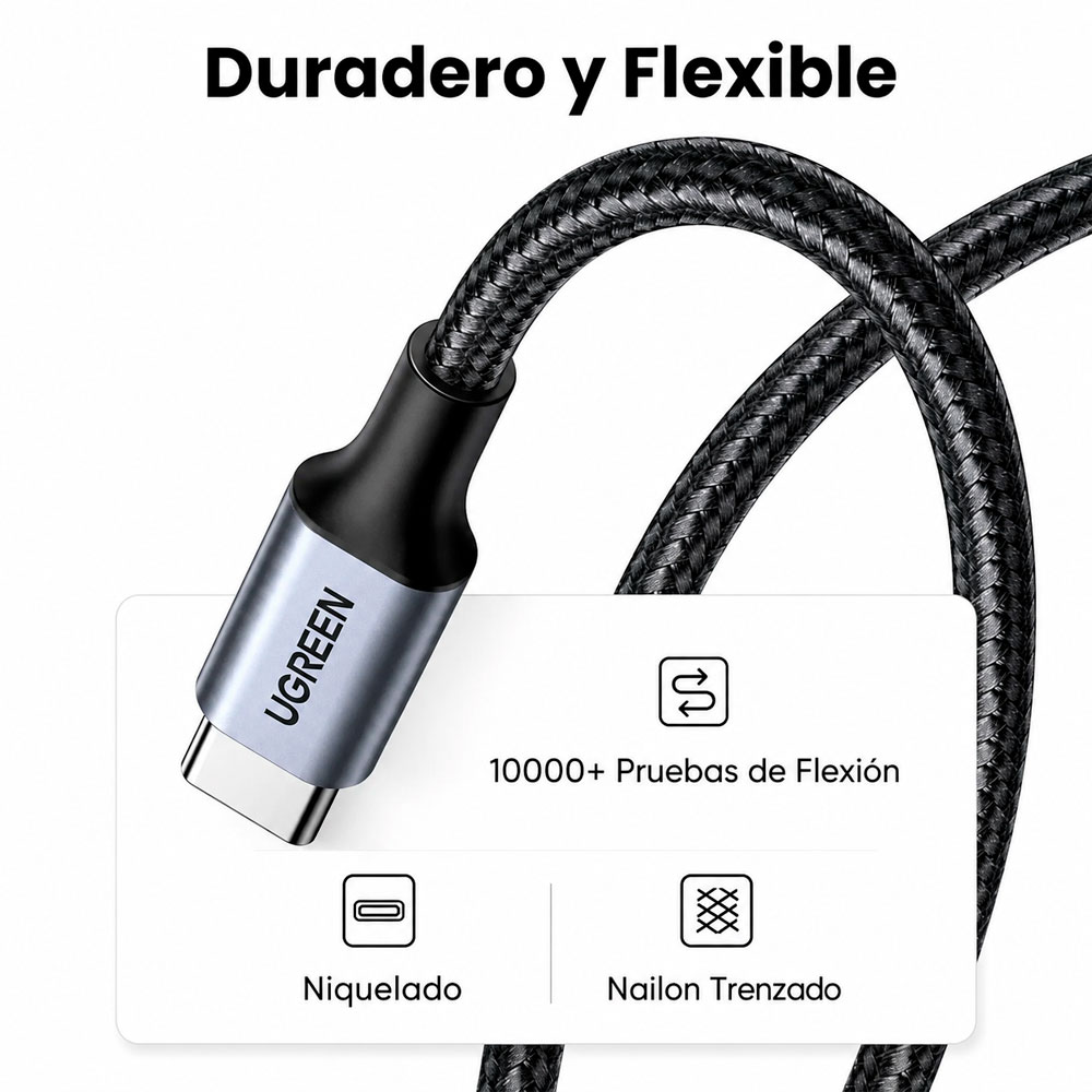 UGREEN US261 CABLE USB-C A USB-C 60W CARGA RÁPIDA PD 1M - 3