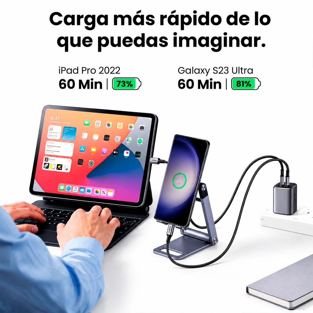 UGREEN US261 CABLE USB-C A USB-C 60W CARGA RÁPIDA PD 1M - 8