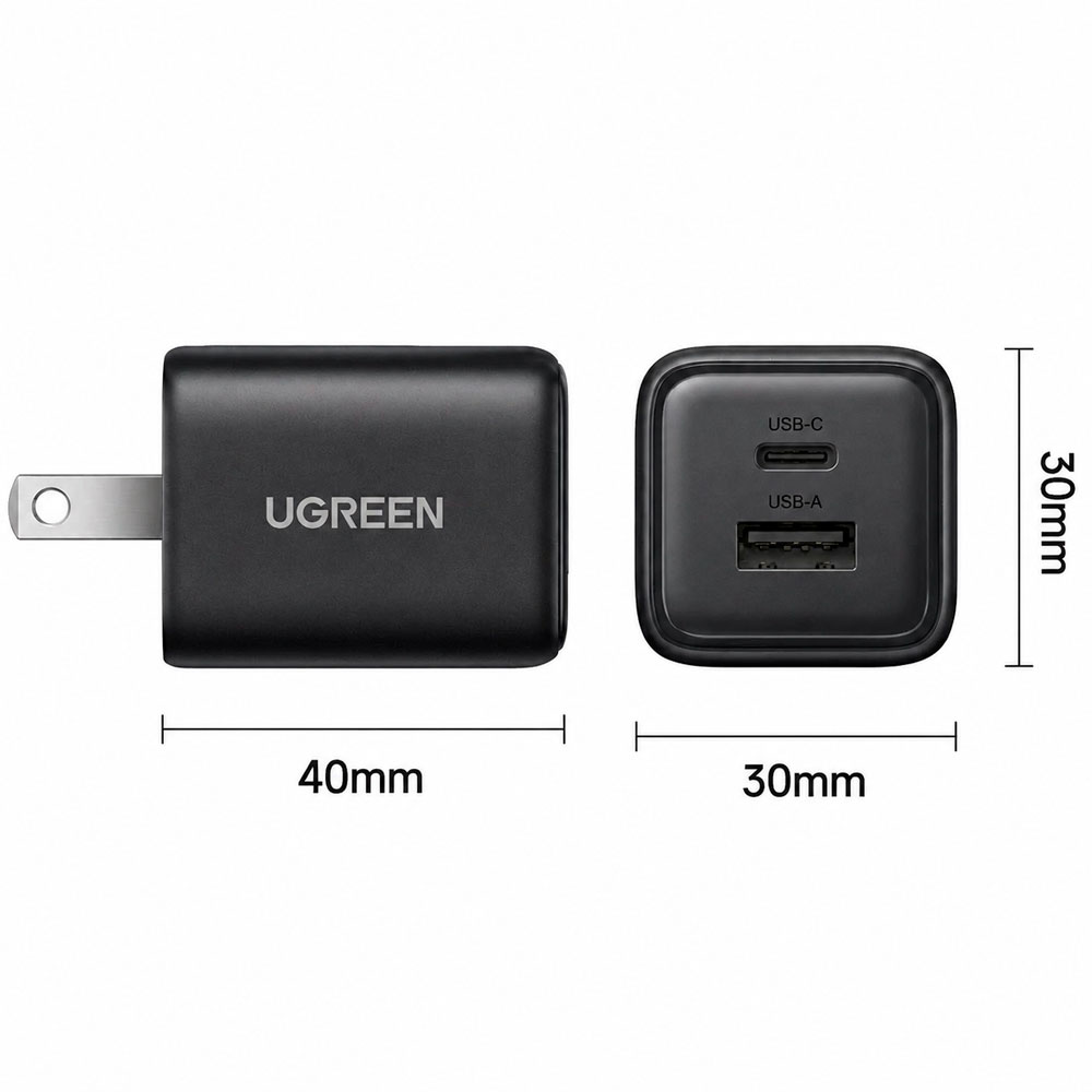 UGREEN X514 CARGADOR RÁPIDO 20W DUAL USB-C USB-A PARA CELULAR - 2