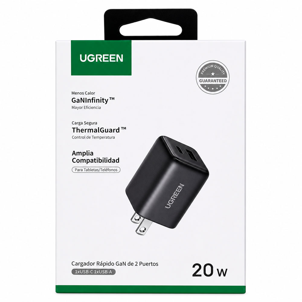 UGREEN X514 CARGADOR RÁPIDO 20W DUAL USB-C USB-A PARA CELULAR - 9